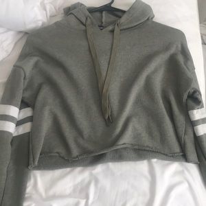 Green crop top hoodie